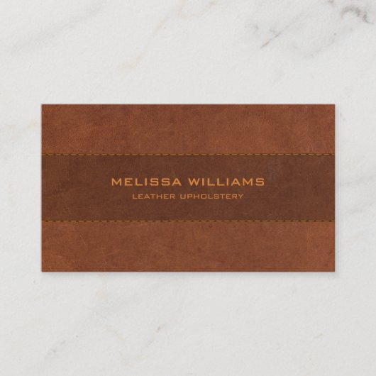 Carte De Visite Effet Cuir Brown avec points (Devant)