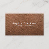 Carte De Visite Effet Cuir Brown, Rustique (Devant)