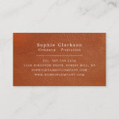Carte De Visite Effet Cuir orange, Rustique (Dos)