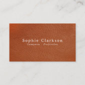 Carte De Visite Effet Cuir orange, Rustique (Devant)
