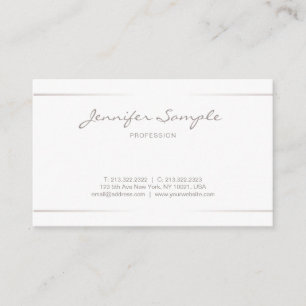 Carte De Visite Effet d'argent brut élégant de script professionne