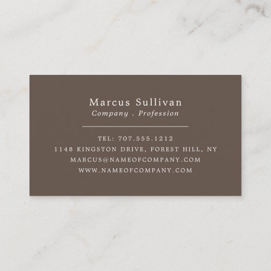 Carte De Visite Effet de bois Brown fissuré, rustique (Dos)