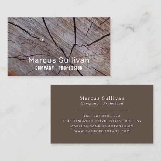 Carte De Visite Effet de bois Brown fissuré, rustique (Devant / Derrière)