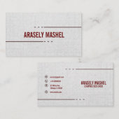 Carte De Visite Effet de papier naturel de texture avec les lignes (Devant / Derrière)