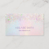Carte De Visite effet de parties scintillant arc-en-ciel pastel (Devant)