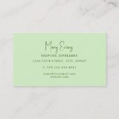 Carte De Visite Effet de peinture à l'aquarelle verte souple (Dos)