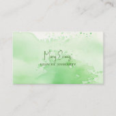 Carte De Visite Effet de peinture à l'aquarelle verte souple (Devant)