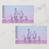 Carte De Visite Effet dégradé rose et bleu personnalisable (Devant / Derrière)