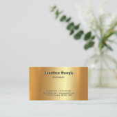 Carte De Visite Effet Elégant Emboss Or Personnalisé Ancienne Poli (Debout devant)