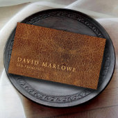 Carte De Visite Effet en cuir Brown professionnel moderne