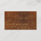 Carte De Visite Effet en cuir Brown professionnel moderne (Devant)