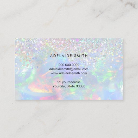 Carte De Visite effet fausse parties scintillant opal gemstone (Dos)