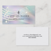 Carte De Visite effet holographique faux de professeur de musique (Devant / Derrière)