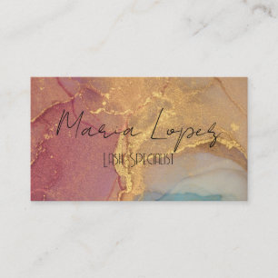CARTE DE VISITE EFFET MARBRE CHIC PARTIES SCINTILLANT BLANCHE