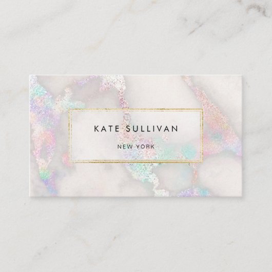carte de visite effet marbre faux iridescent (Devant)