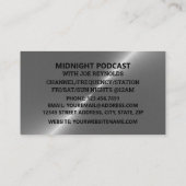 Carte De Visite Effet métal argenté, Podcaster, Podcast (Dos)