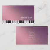 Carte De Visite effet métallique de pianiste FAUX (Devant / Derrière)