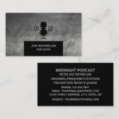 Carte De Visite Effet métallique rayé, Podcaster, Podcast (Devant / Derrière)