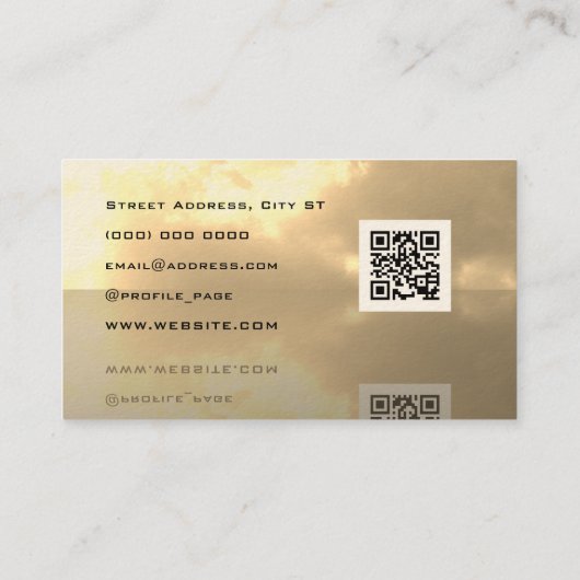 Carte de visite effet miroir de surface lisse (Dos)