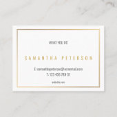 Carte De Visite Effet or, bordure or (Dos)