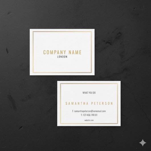 Carte De Visite Effet or, bordure or