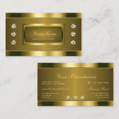 Carte De Visite Effet Or de luxe avec Rhinestones Faux Lumineux (Devant / Derrière)