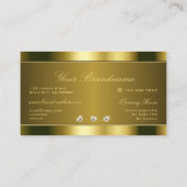 Carte De Visite Effet Or de luxe avec Rhinestones Faux Lumineux (Dos)