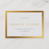 Carte De Visite Effet or, épaisse bordure or, texte gras (Dos)