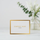 Carte De Visite Effet or, épaisse bordure or, texte gras (Debout devant)