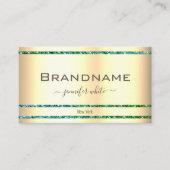 Carte De Visite Effet or extravagant Parties scintillant Turquoise (Devant)
