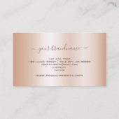 Carte De Visite Effet Or Rose de luxe avec Frame Professional (Dos)