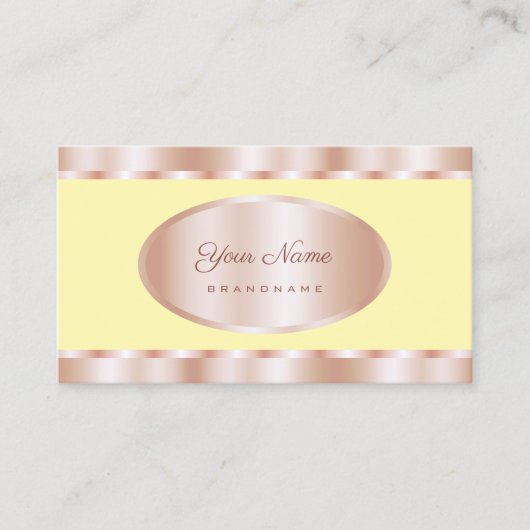Carte De Visite Effet or Rose flashy avec couleur jaune clair (Devant)