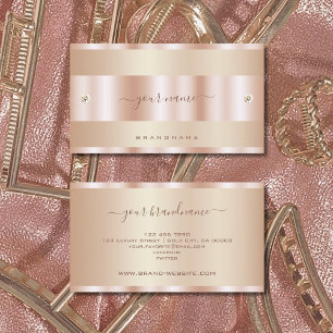 Carte De Visite Effet or Rose très élégant avec de minuscules diam