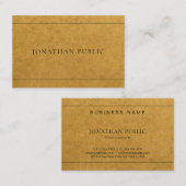 Carte De Visite Effet papier Kraft Design professionnel de goût (Devant / Derrière)