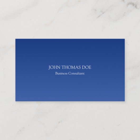 Carte De Visite Effet Professionnel Blue Simple Gradient Hombre (Devant)