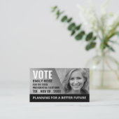 Carte De Visite Effet Silver Foil Campagne politique (Debout devant)