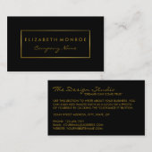Carte De Visite Effet simple Black & Gold Foil (Devant / Derrière)