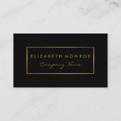 Carte De Visite Effet simple Black & Gold Foil (Devant)