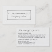 Carte De Visite Effet simple blanc et argent, huile d'argent (Devant / Derrière)