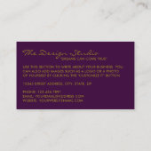 Carte De Visite Effet simple de purple et d'huile d'or (Dos)