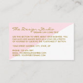 Carte De Visite Effet simple Géométrique Blanc & Or Foil (Dos)