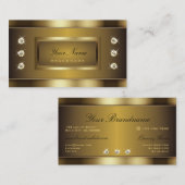 Carte De Visite Effets dorés très élégants avec Diamants Graphique (Devant / Derrière)