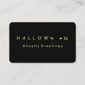Carte de visite éffrayant Halloween Cat Eyes (Dos)
