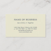 Carte De Visite Eggshell Green Feuilles Light Blue Therapy (Dos)