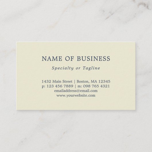 Carte De Visite Eggshell Green Feuilles Light Blue Therapy (Dos)