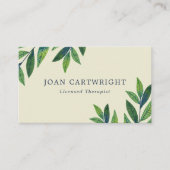 Carte De Visite Eggshell Green Feuilles Light Blue Therapy (Devant)