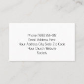 Carte De Visite Eglise chrétienne de Croix Lumière Blanche illumin (Dos)