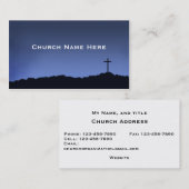 Carte De Visite Église / Croix religieuse Silhouette sur le ciel b (Devant / Derrière)