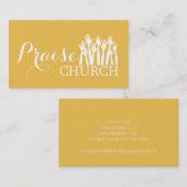 Carte De Visite Eglise de louange Jaune Religion Pasteur chrétien (Devant / Derrière)