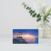 Carte De Visite Eglise de Sunrise Rose à trois croix (Debout devant)